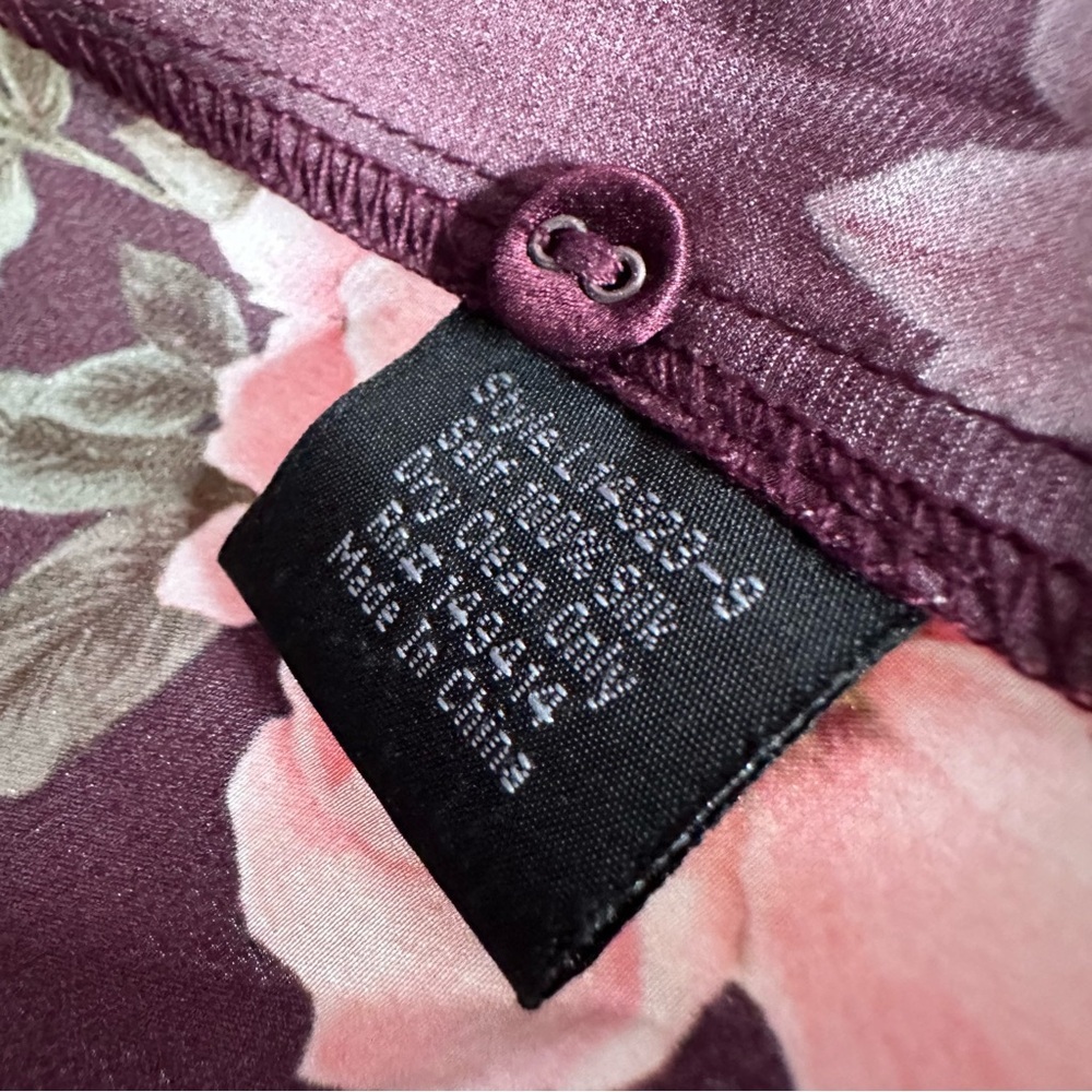 Johnny Was Winonna Silk Blouse Floral Button Up Roll Tab Sleeves Size Small - Picture 7 of 10